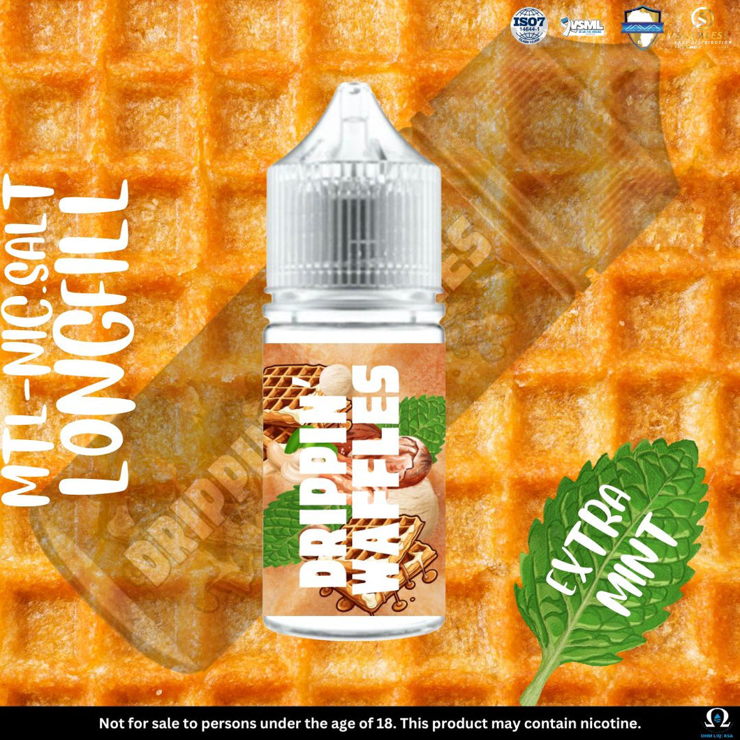Ohm Liquid RSA LONGFILL - Drippin Waffles EXTRA MINT Salt/MTL 30ML